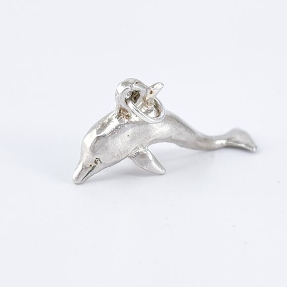 Vintage Sterling Silver 925 Dolphin Charm Pendant - Picture 3 of 10